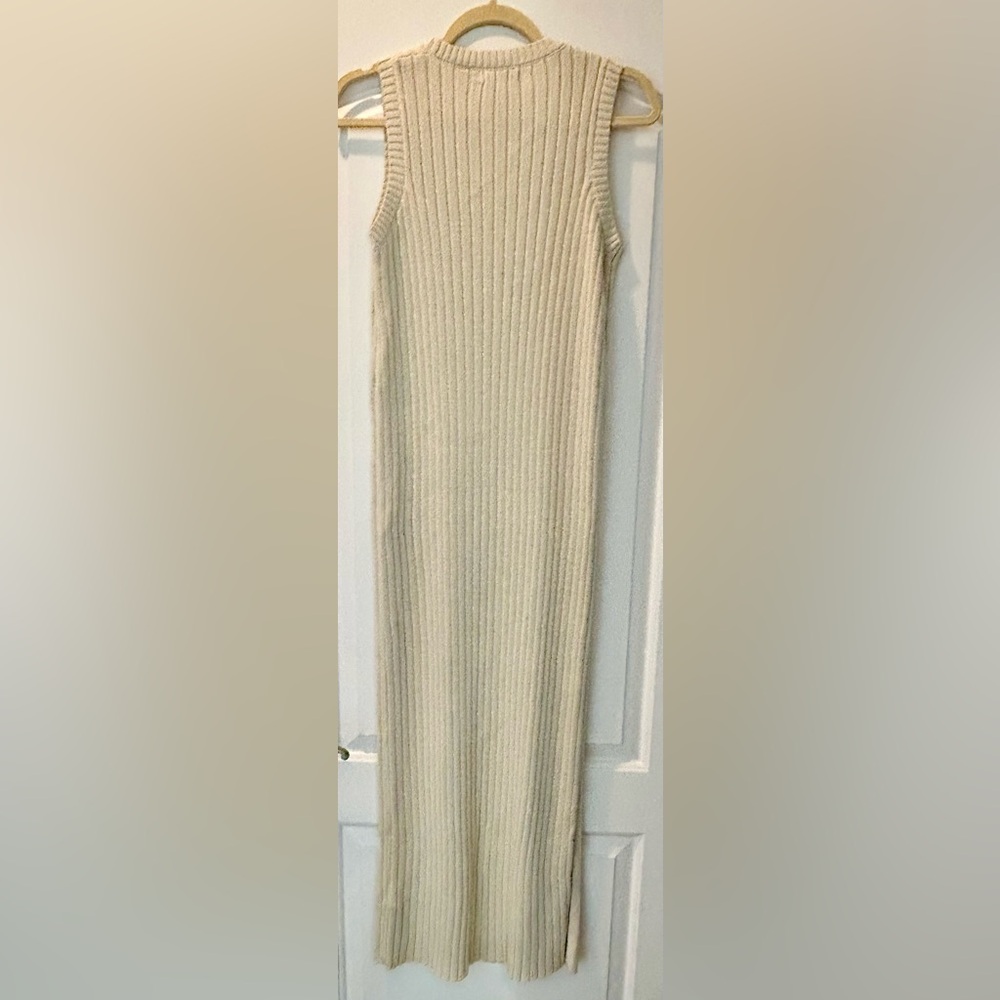 Na-kd Ribbed Knit Beige Sweater Tank Dress - Picture 5 of 10